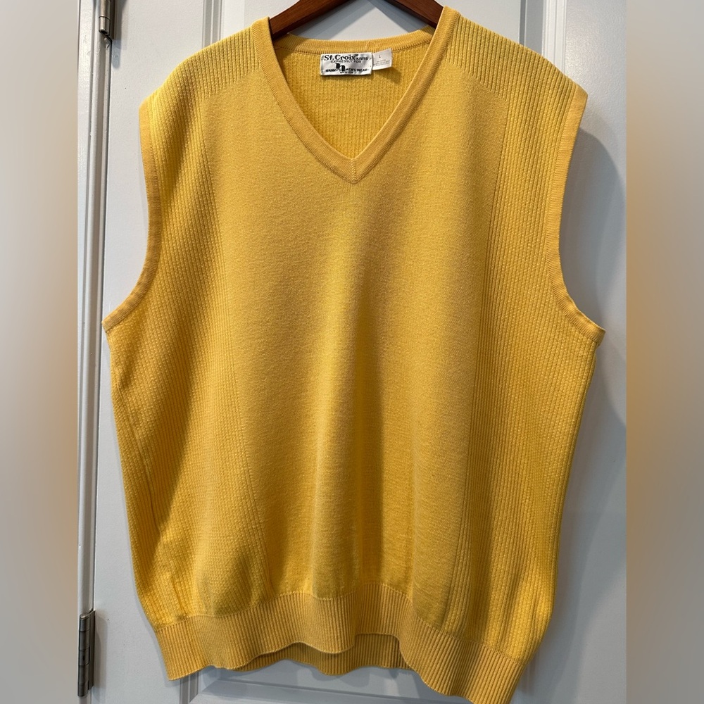 St. Croix Men’s Yellow Sweater Vest, Size Large